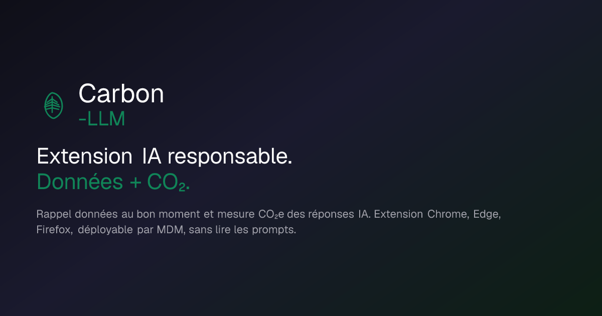 API carbone LLM — estimer et suivre le CO₂ à partir des tokens (REST ...